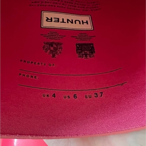 Pink hunter boots size 6 great condition - Picture 2 of 3